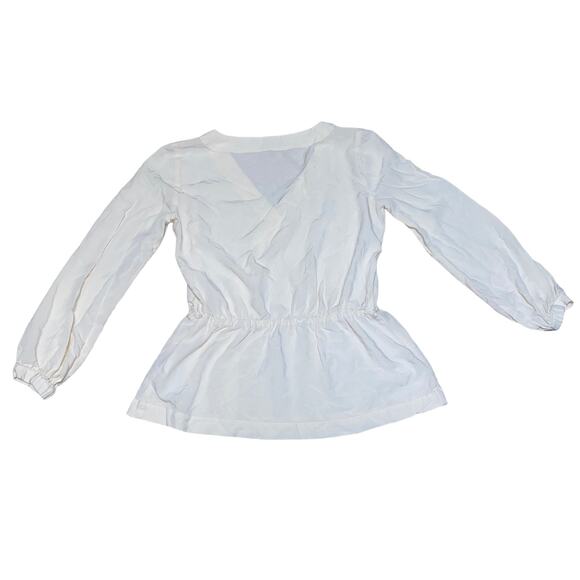 J. Crew Mercantile Long Sleeve 'Vintage Wrap Top' in 'Champagne'/Cream Size 00 - Picture 4 of 12